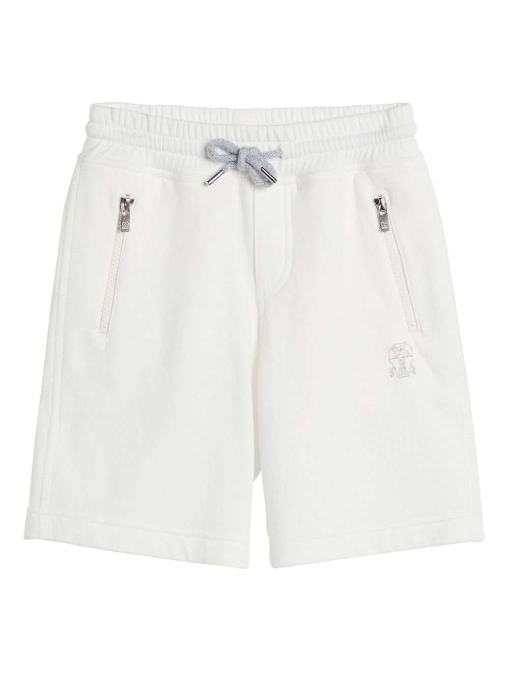 Brunello Cucinelli Kids logo-print bermuda shorts - White