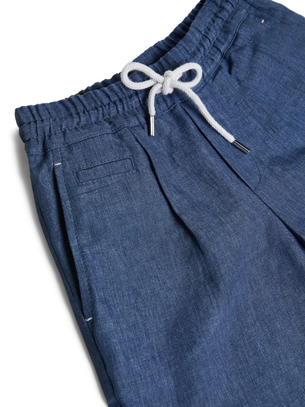 Brunello Cucinelli Kids Linnen bermuda shorts Blauw