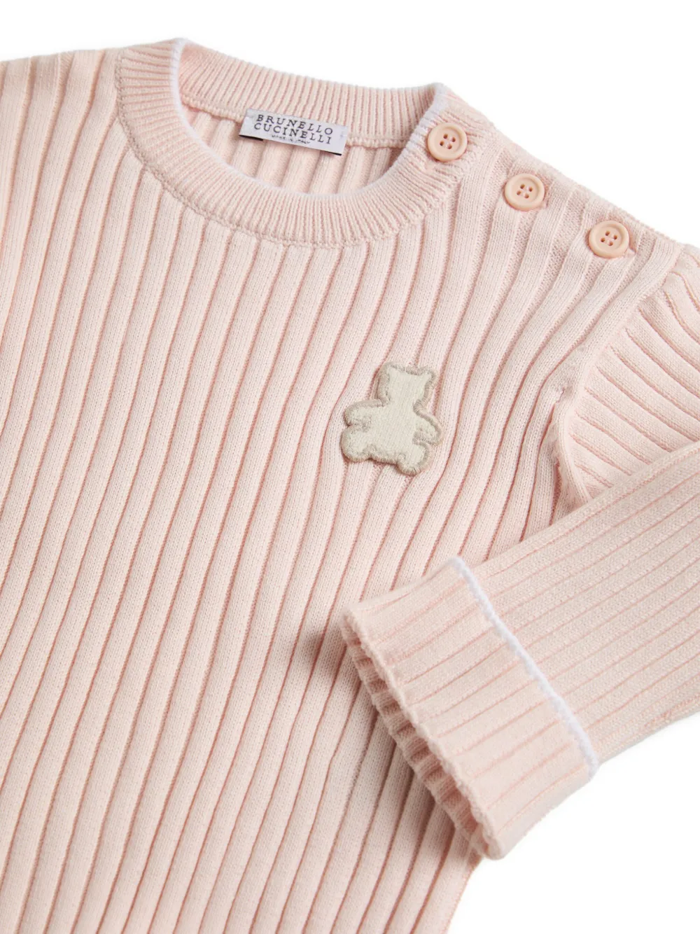 Brunello Cucinelli Kids Ribgebreide trui Roze