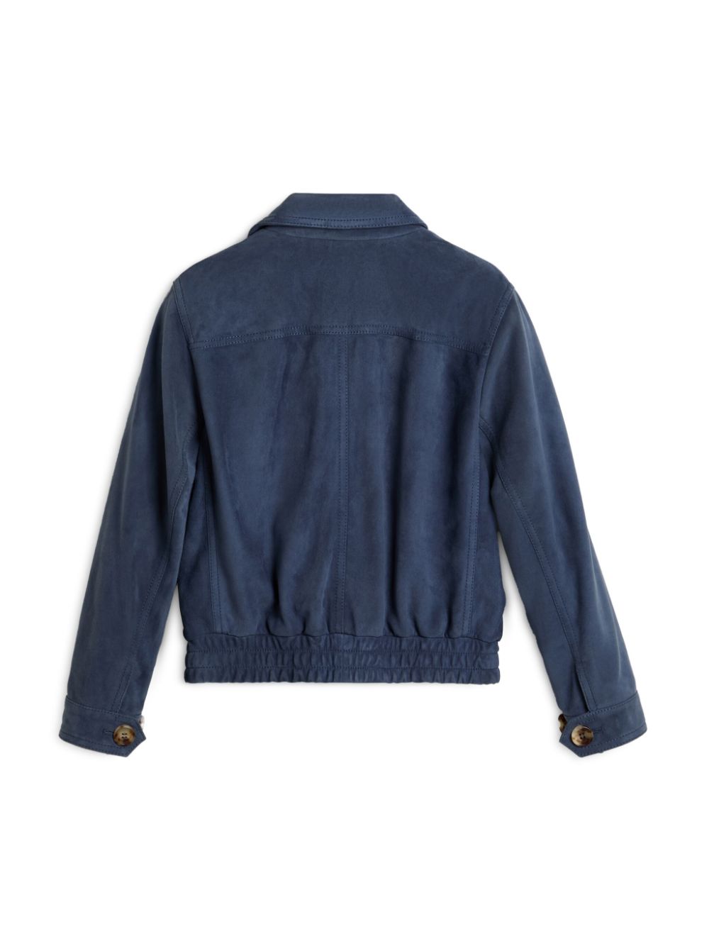 Brunello Cucinelli Kids suede bomber jacket - Blauw