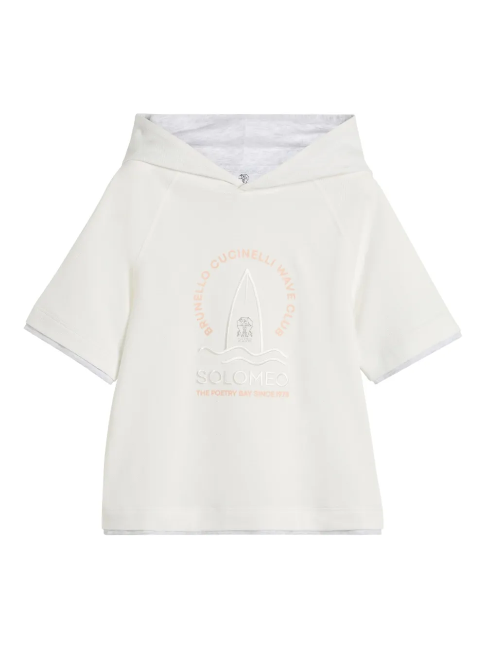 Brunello Cucinelli Kids Hoodie met korte mouwen Beige