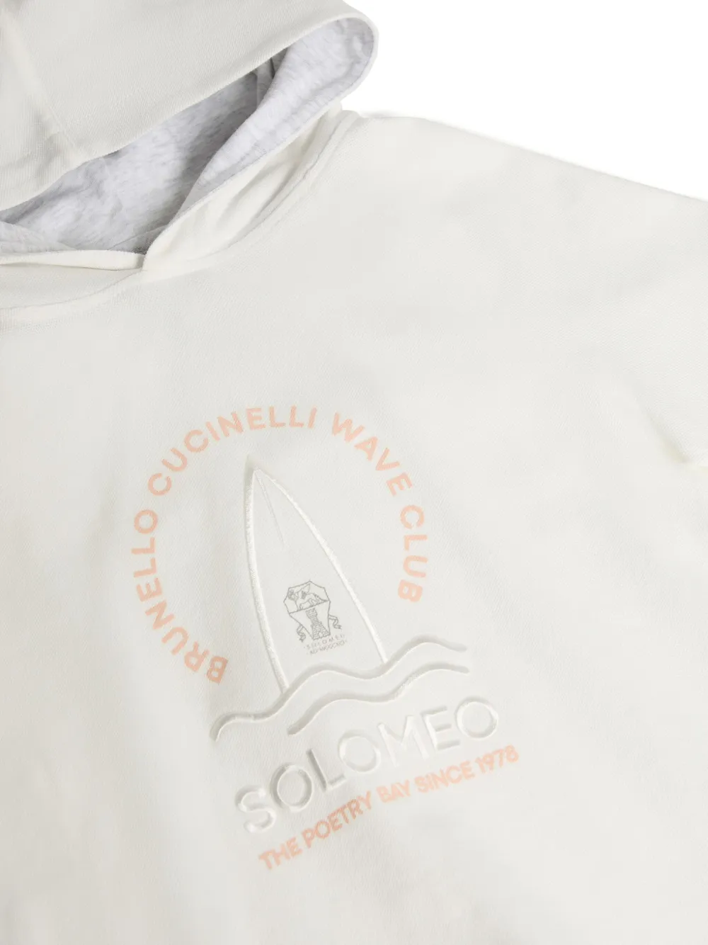 Brunello Cucinelli Kids Hoodie met korte mouwen Beige