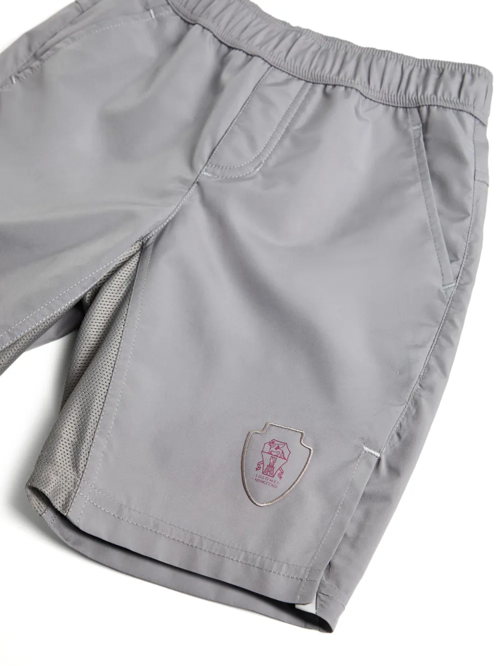 Brunello Cucinelli Kids Bermuda shorts met logopatch Grijs
