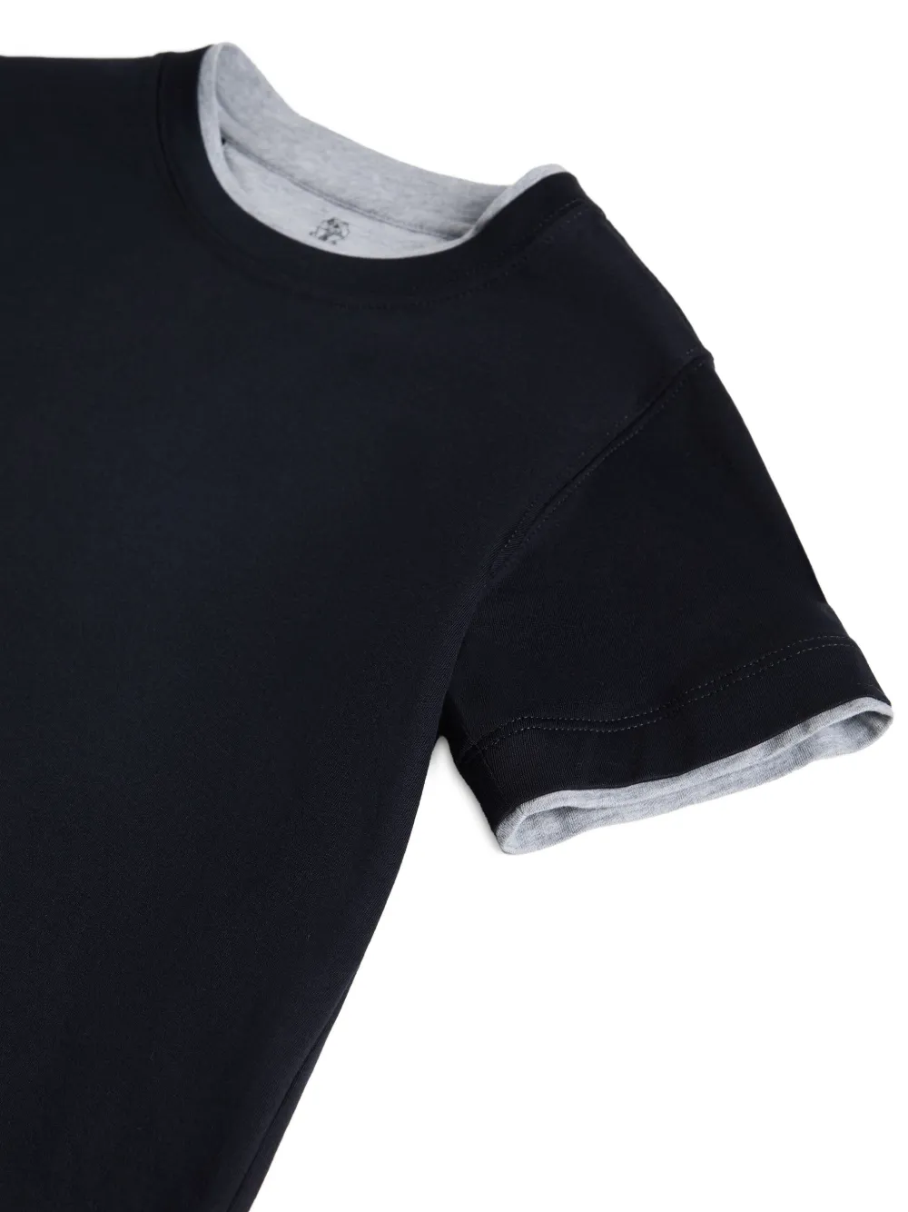 Brunello Cucinelli Kids T-shirt met imitatielaag Blauw