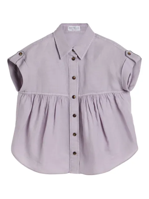 Brunello Cucinelli Kids pinpoint-gathered shirt