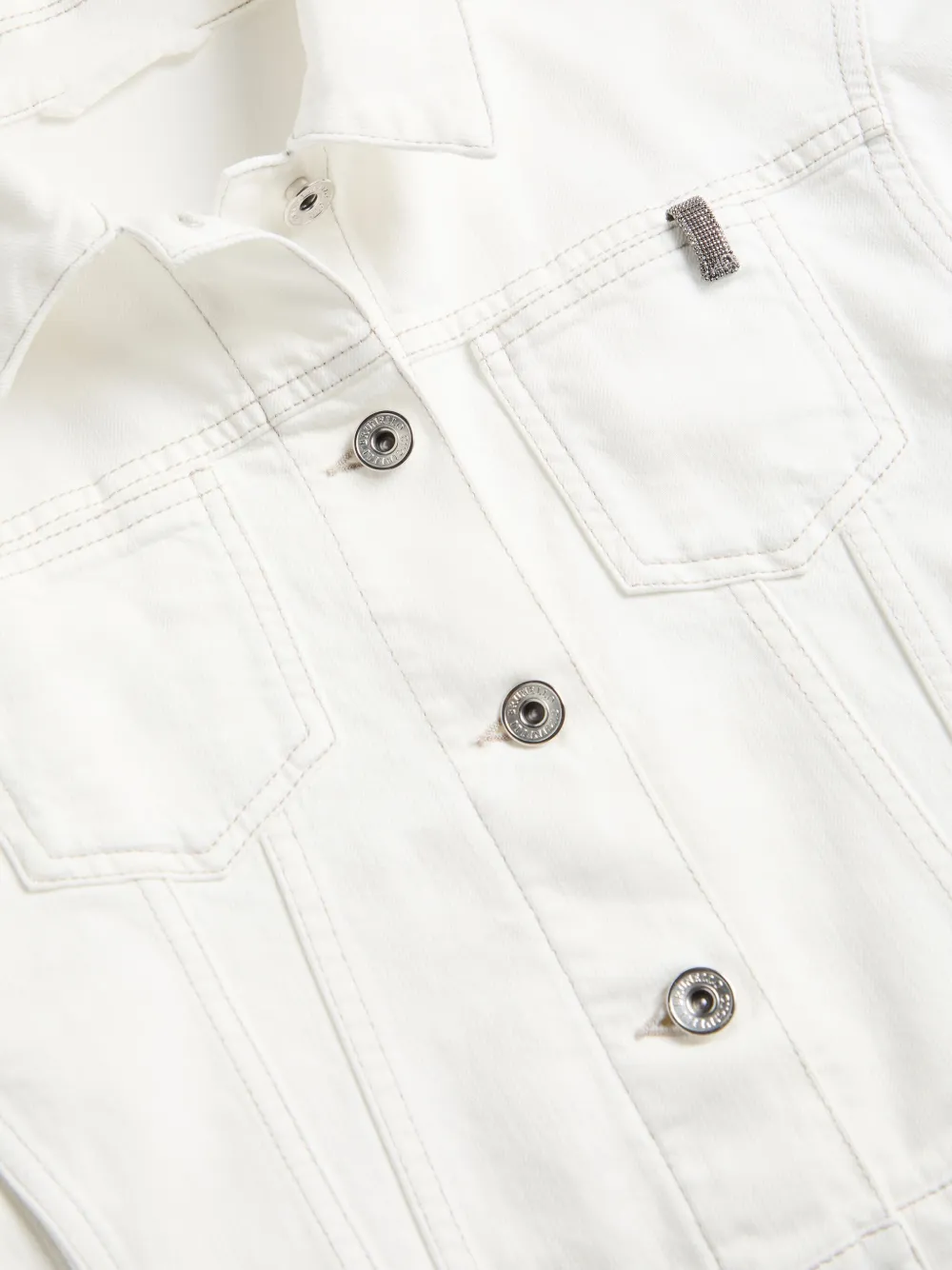Brunello Cucinelli Kids Spijkerjack Wit