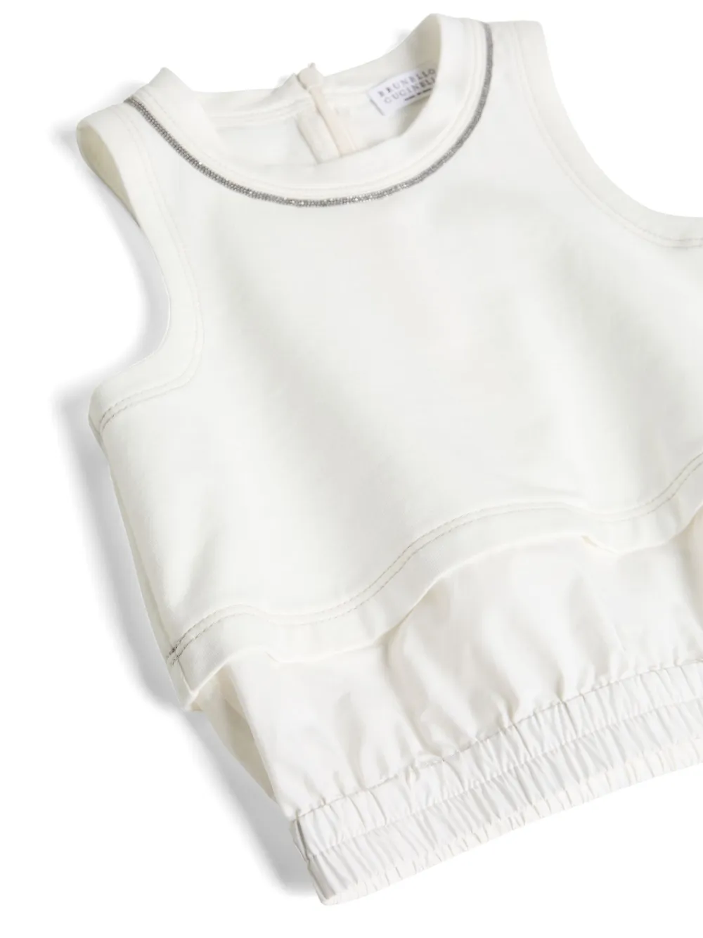 Brunello Cucinelli Kids Lichtgewicht badstof top Wit