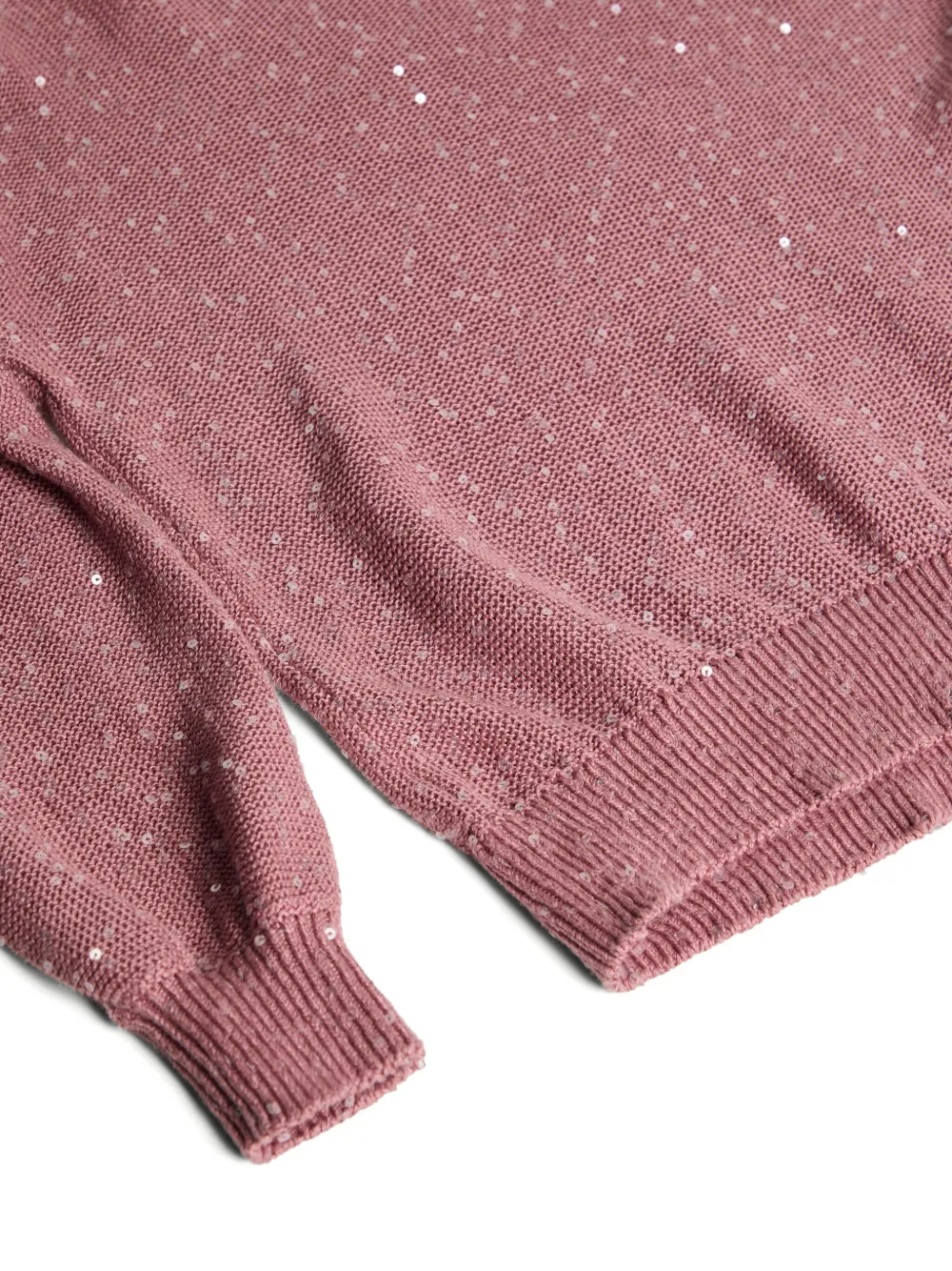 Brunello Cucinelli Kids Trui met Diamond-garen Roze