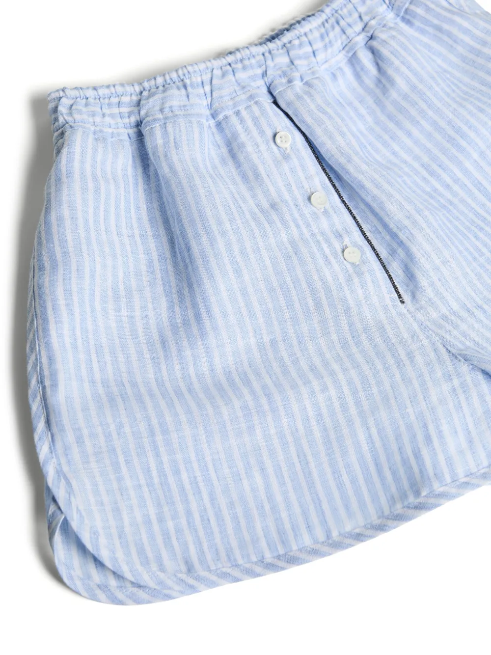 BRUNELLO CUCINELLI STRIPED LINEN SHORTS