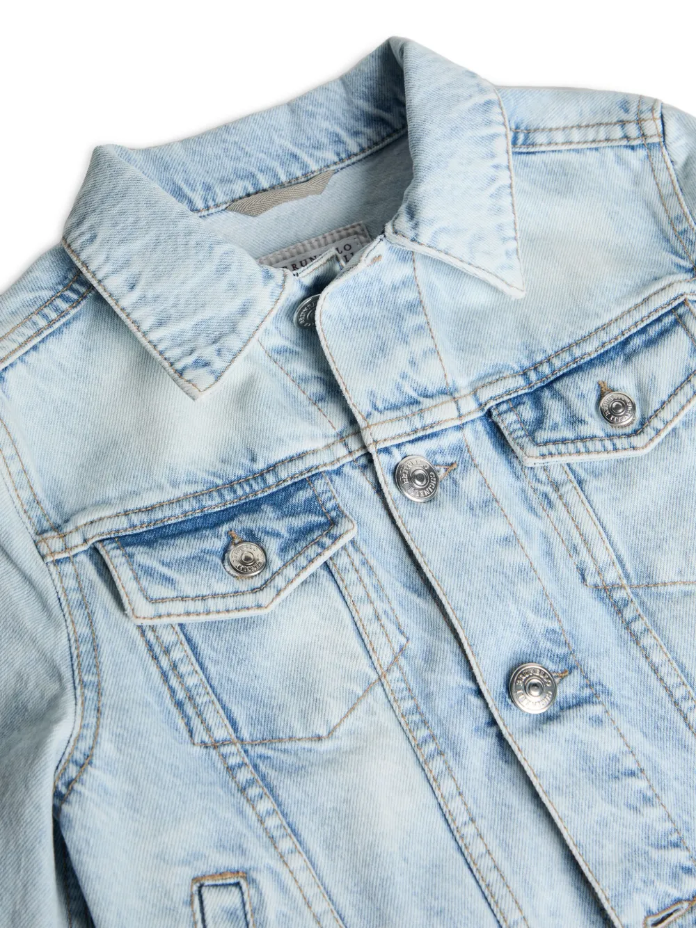 Shop Brunello Cucinelli Pocketed Denim Jacket In Blue