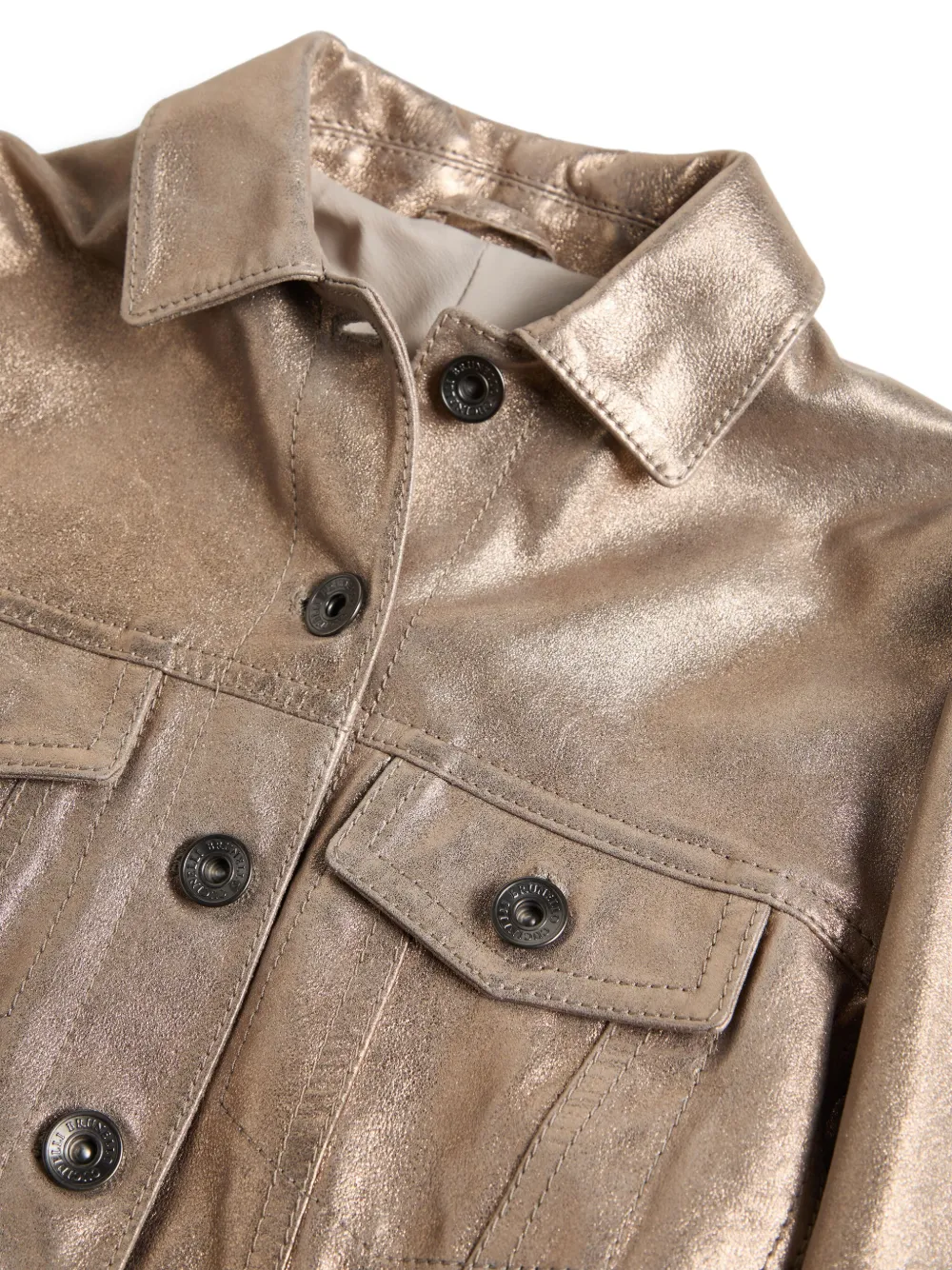 Brunello Cucinelli Kids Leren jack Bruin