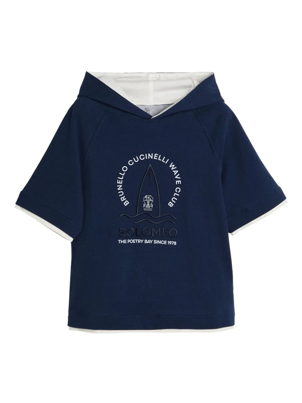 Brunello Cucinelli Kids Hoodie met korte mouwen Blauw