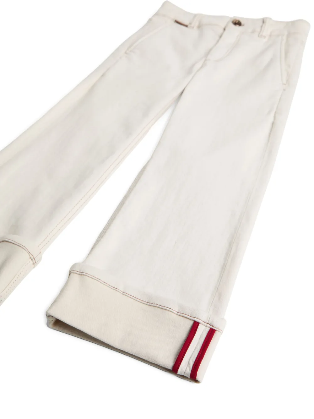 Brunello Cucinelli Kids Jeans verfraaid met kralen Wit
