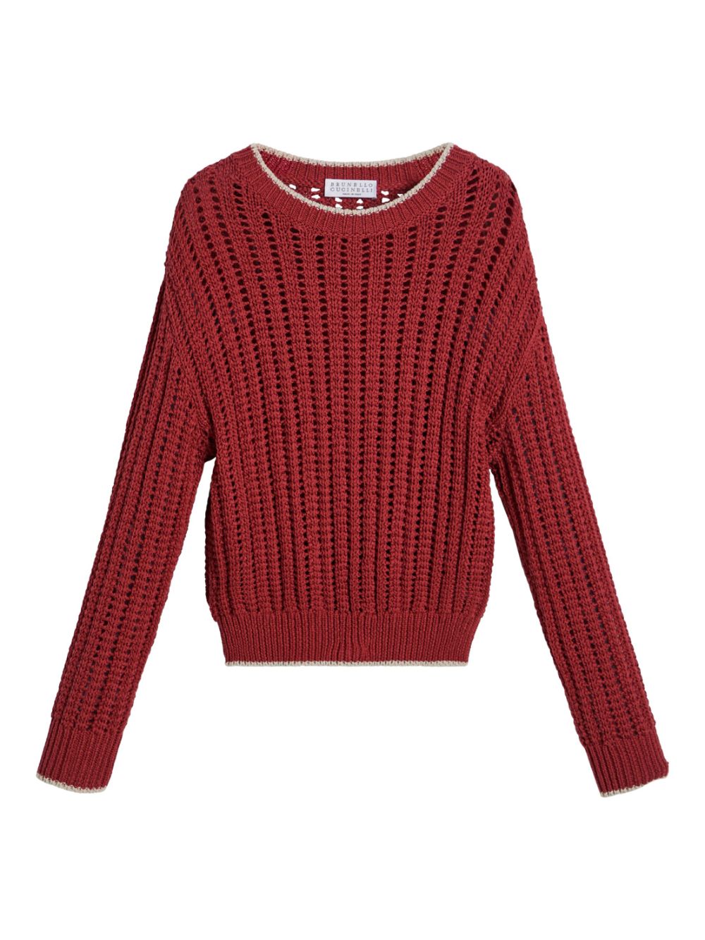 Brunello Cucinelli Kids open-knit sweater - Red