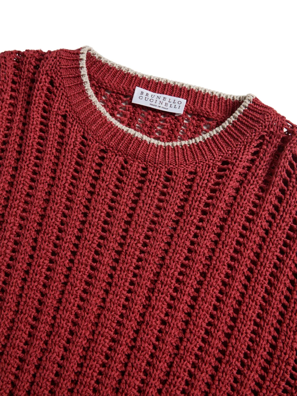 Brunello Cucinelli Kids Opengebreide trui Rood