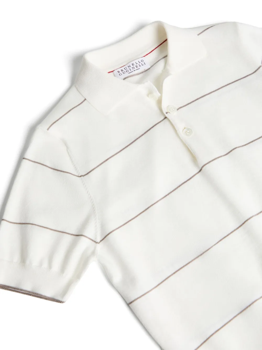 Brunello Cucinelli Kids Gestreept poloshirt Beige