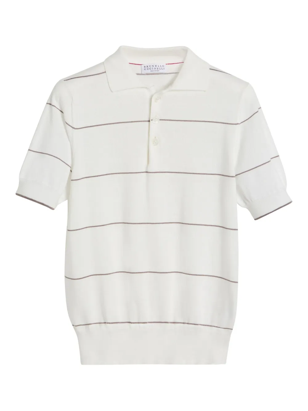Brunello Cucinelli Kids Gestreept poloshirt Beige