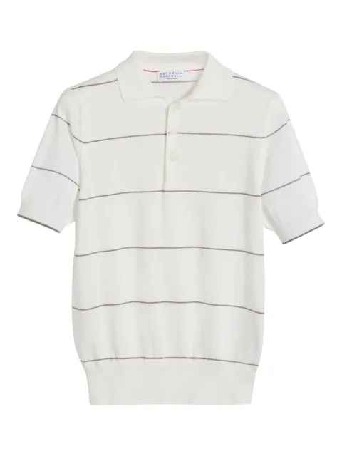 Brunello Cucinelli Kids Camisa polo com listra