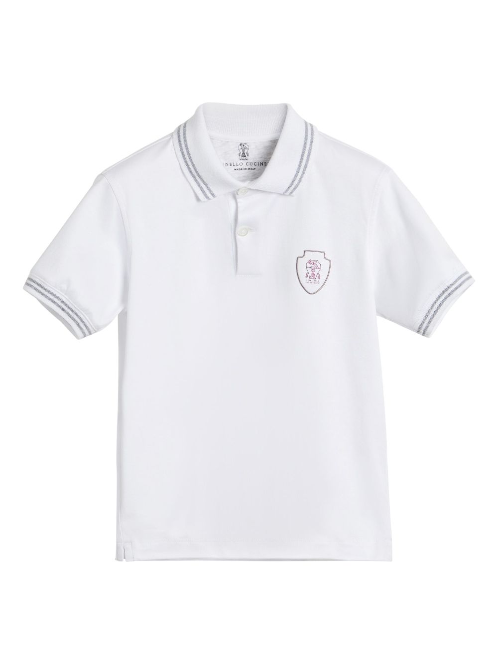 Brunello Cucinelli Kids jersey polo shirt Wit