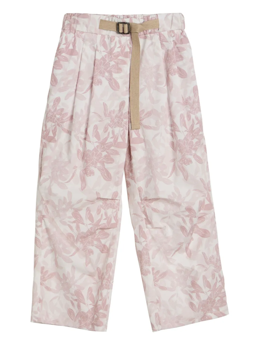 Brunello Cucinelli Kids Broek met bloe print Roze