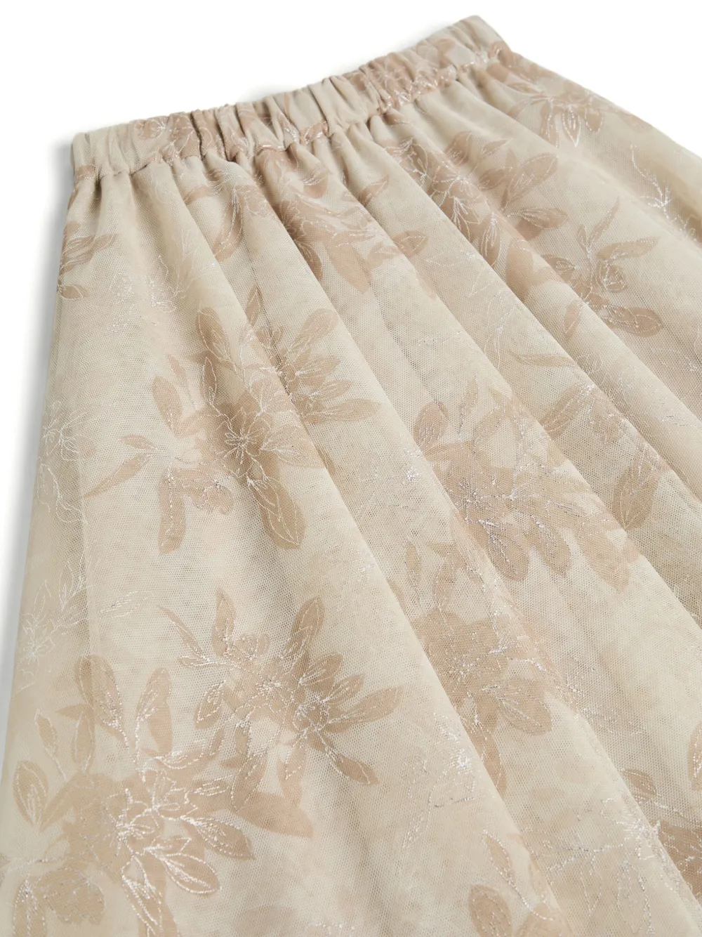 Brunello Cucinelli Kids Tule midi-rok Beige