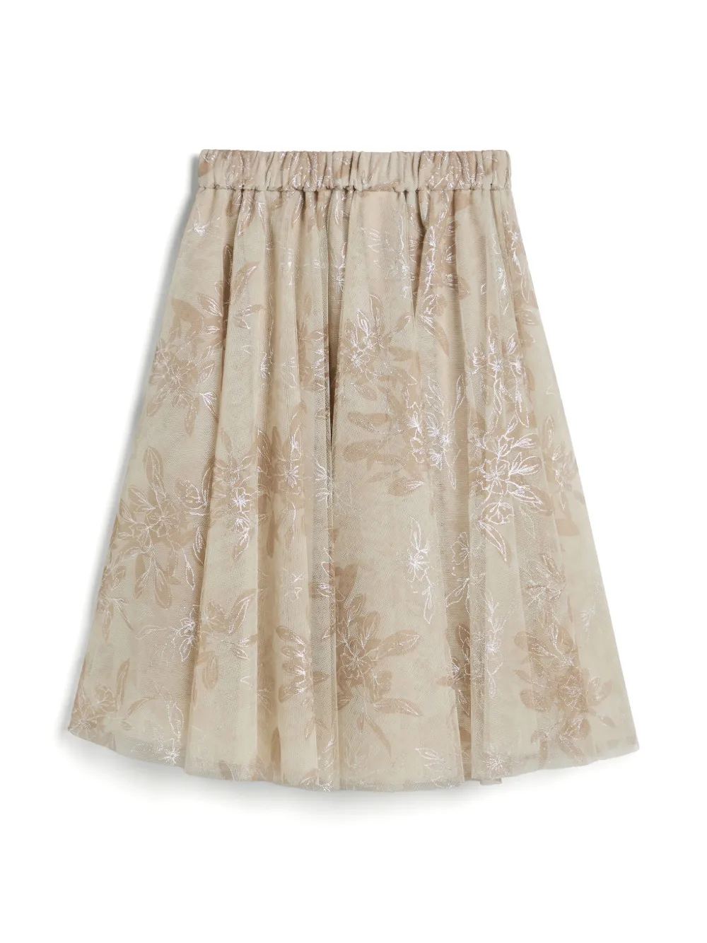 Brunello Cucinelli Kids Tule midi-rok - Beige