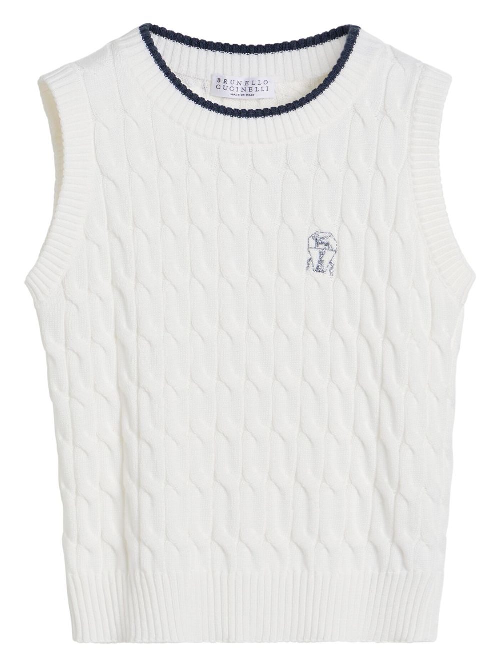 Brunello Cucinelli Kids chunky knit vest - White