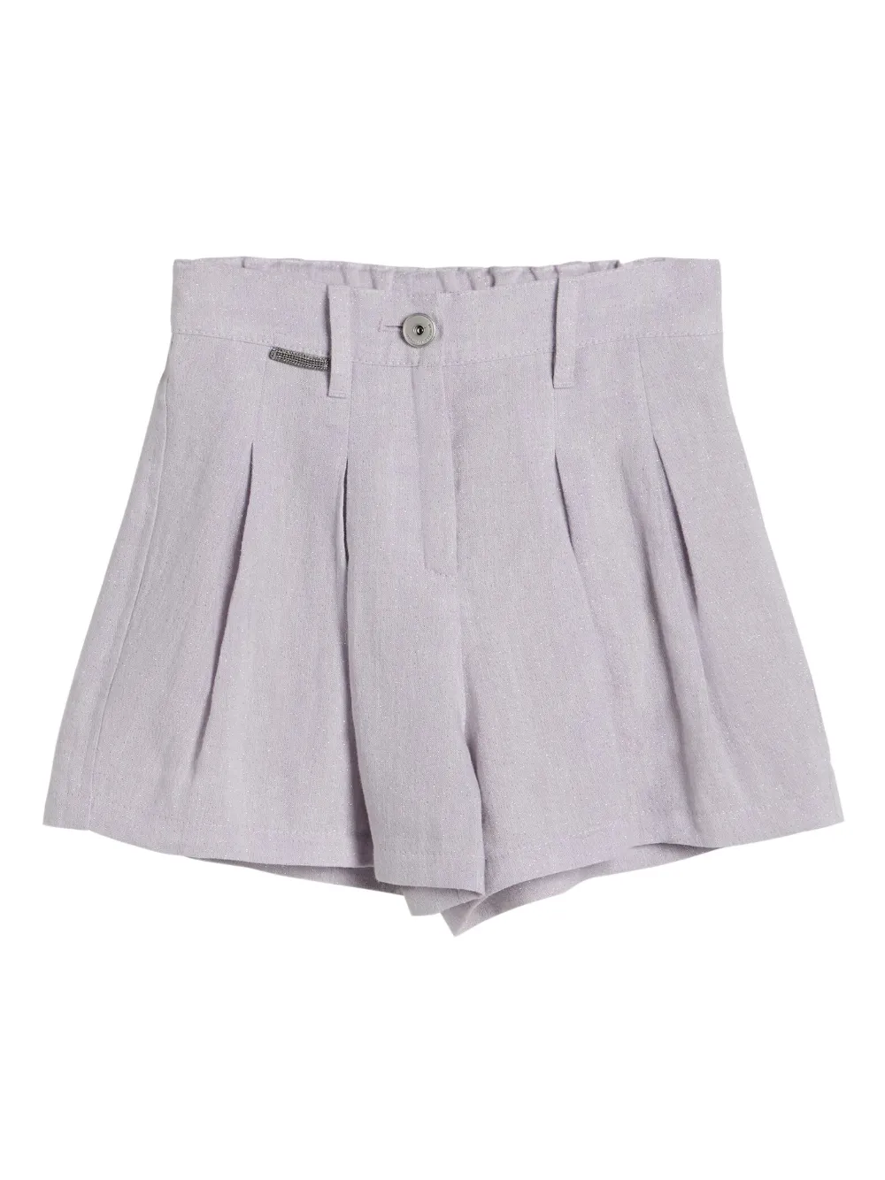 Brunello Cucinelli Kids Canvas shorts met glitters Paars