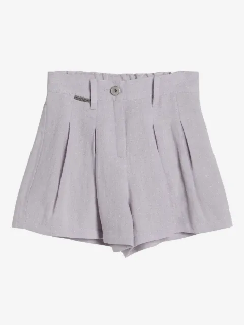 Brunello Cucinelli Kids glitter-detail canvas shorts