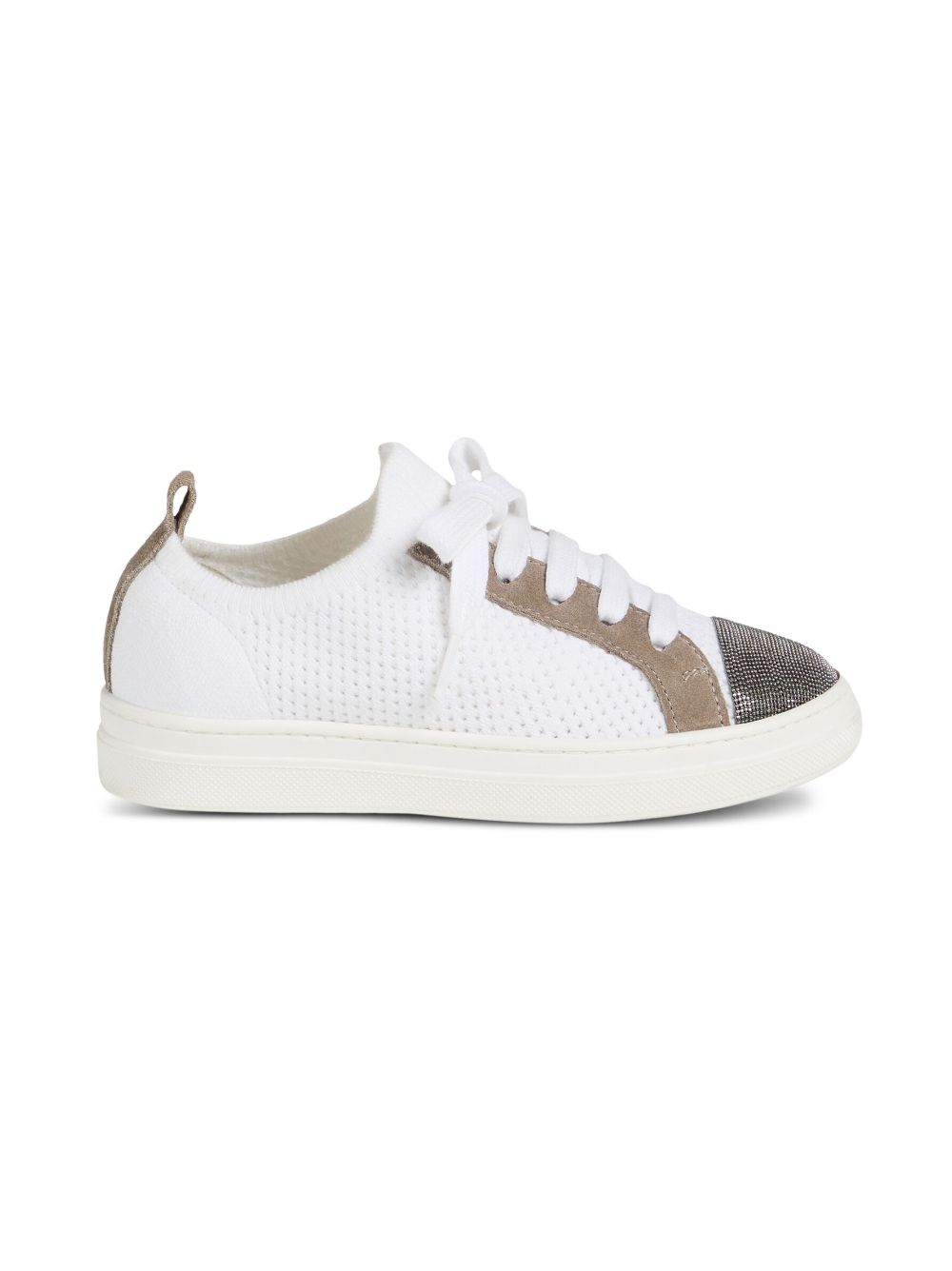 Brunello Cucinelli Kids Sneakers met vlakken - Wit