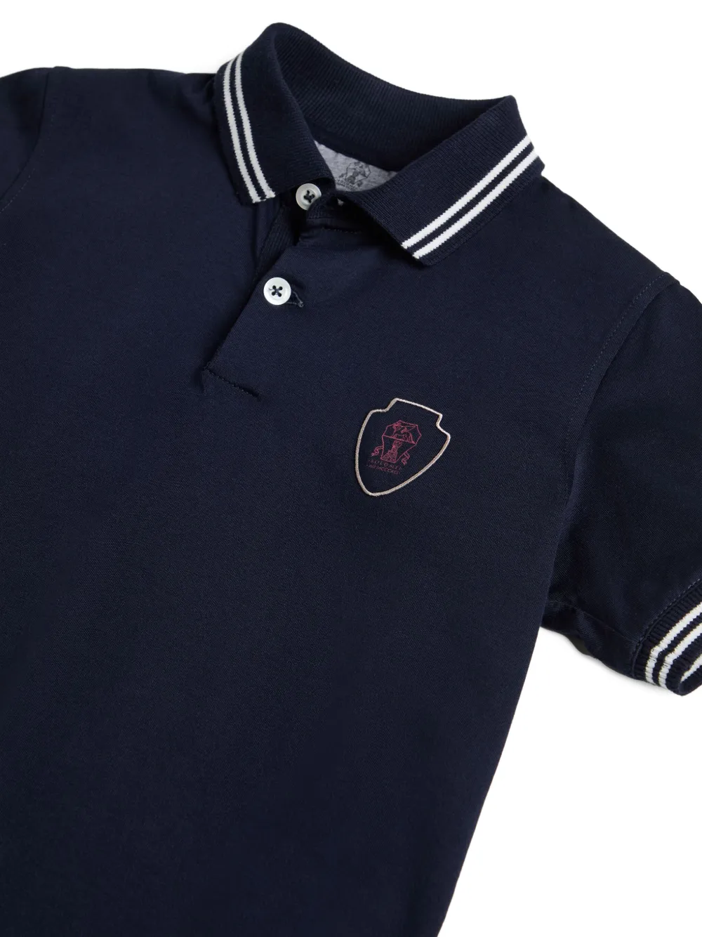 Brunello Cucinelli Kids Jersey poloshirt Blauw