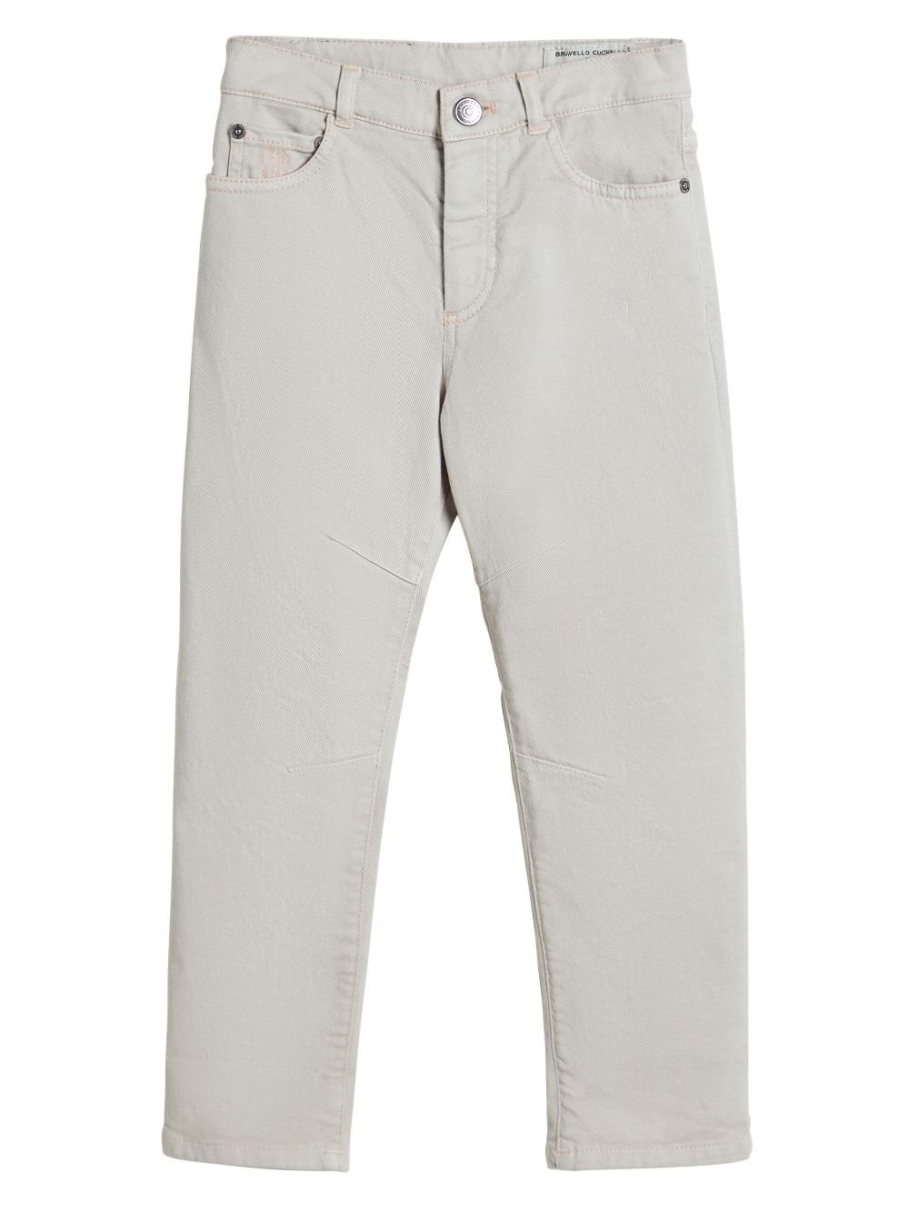 Brunello Cucinelli Kids contrast-stitching trousers - White