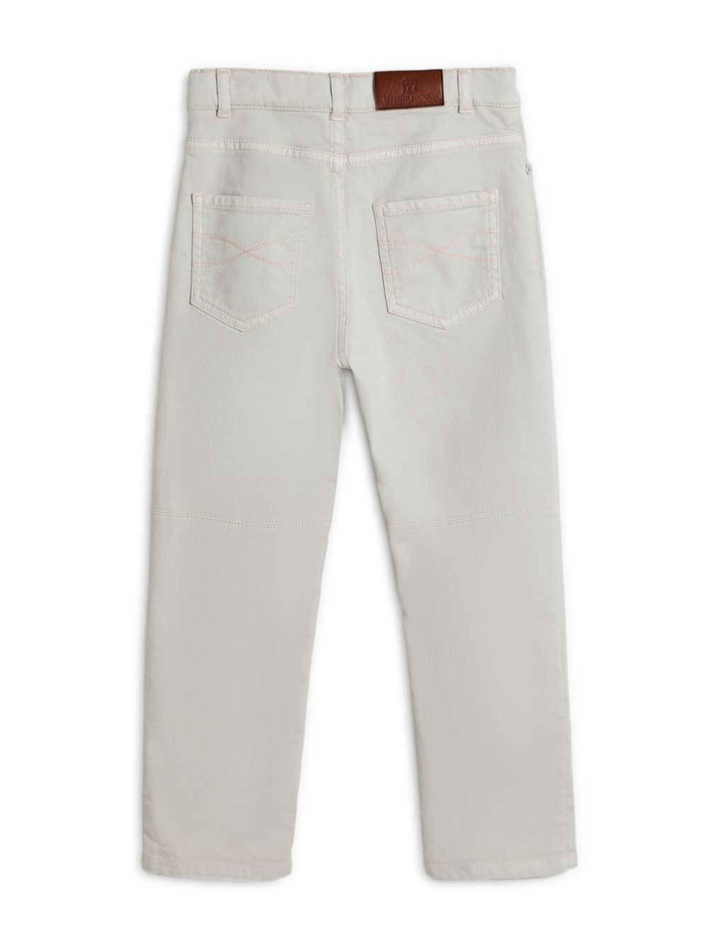 Brunello Cucinelli Kids Broek met contrasterend stiksel - Wit