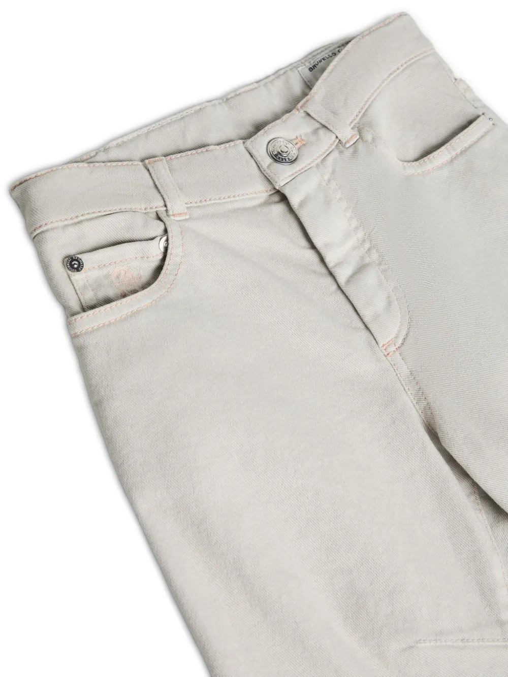 Brunello Cucinelli Kids Broek met contrasterend stiksel Wit