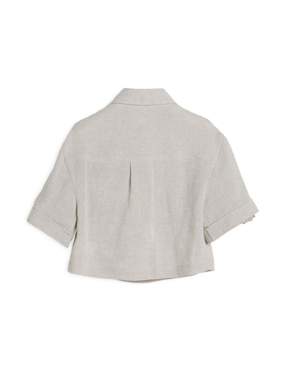 Brunello Cucinelli Kids glitter-detail canvas shirt - Neutrals