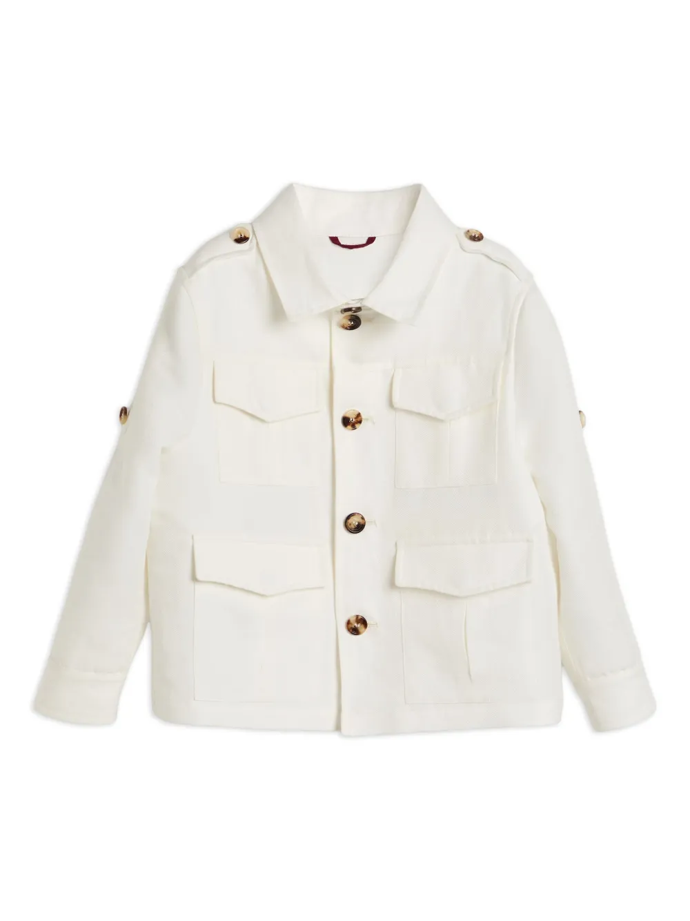 Brunello Cucinelli Kids Shirtjack met vier zakken Wit