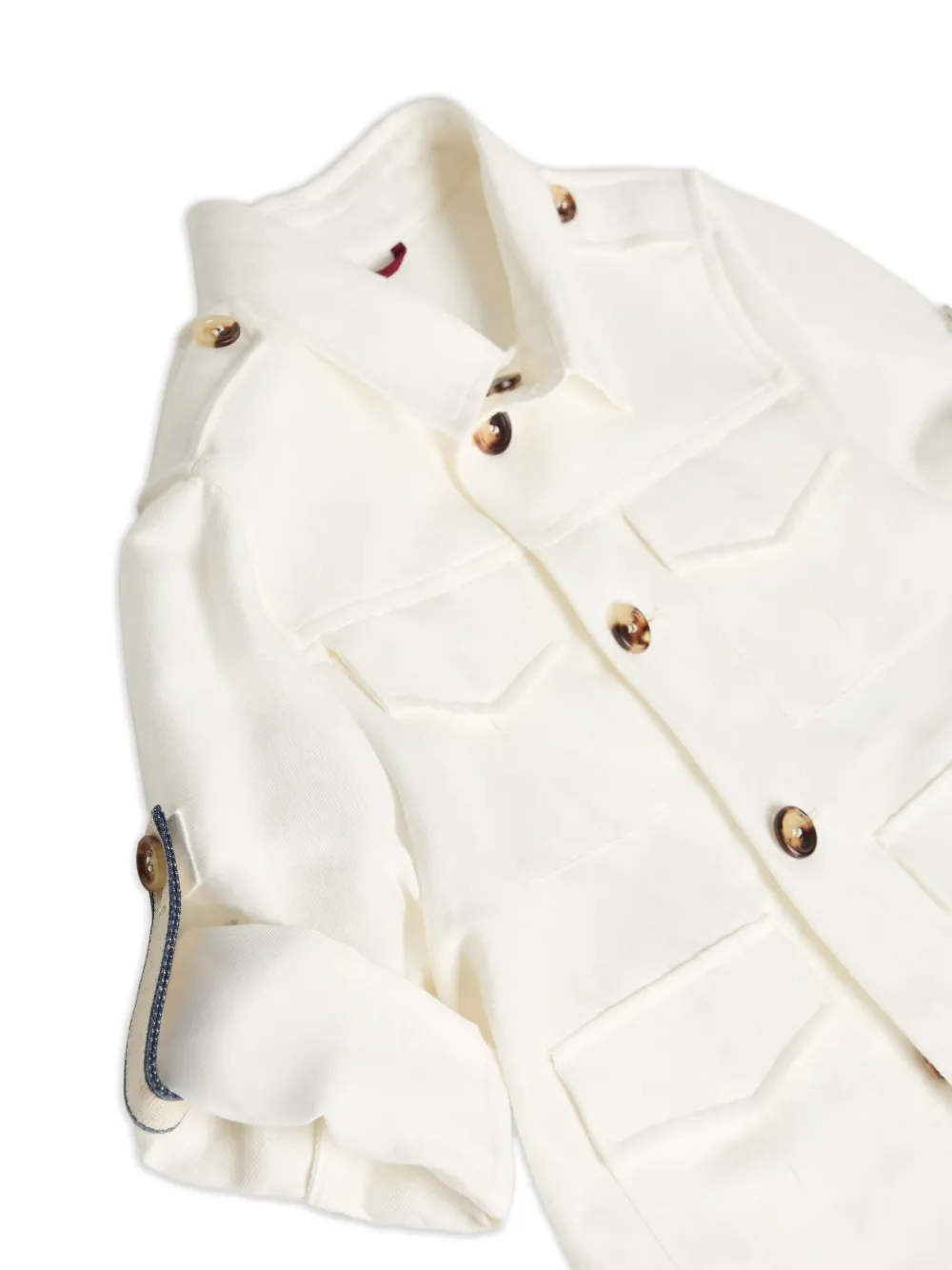Brunello Cucinelli Kids Shirtjack met vier zakken Wit