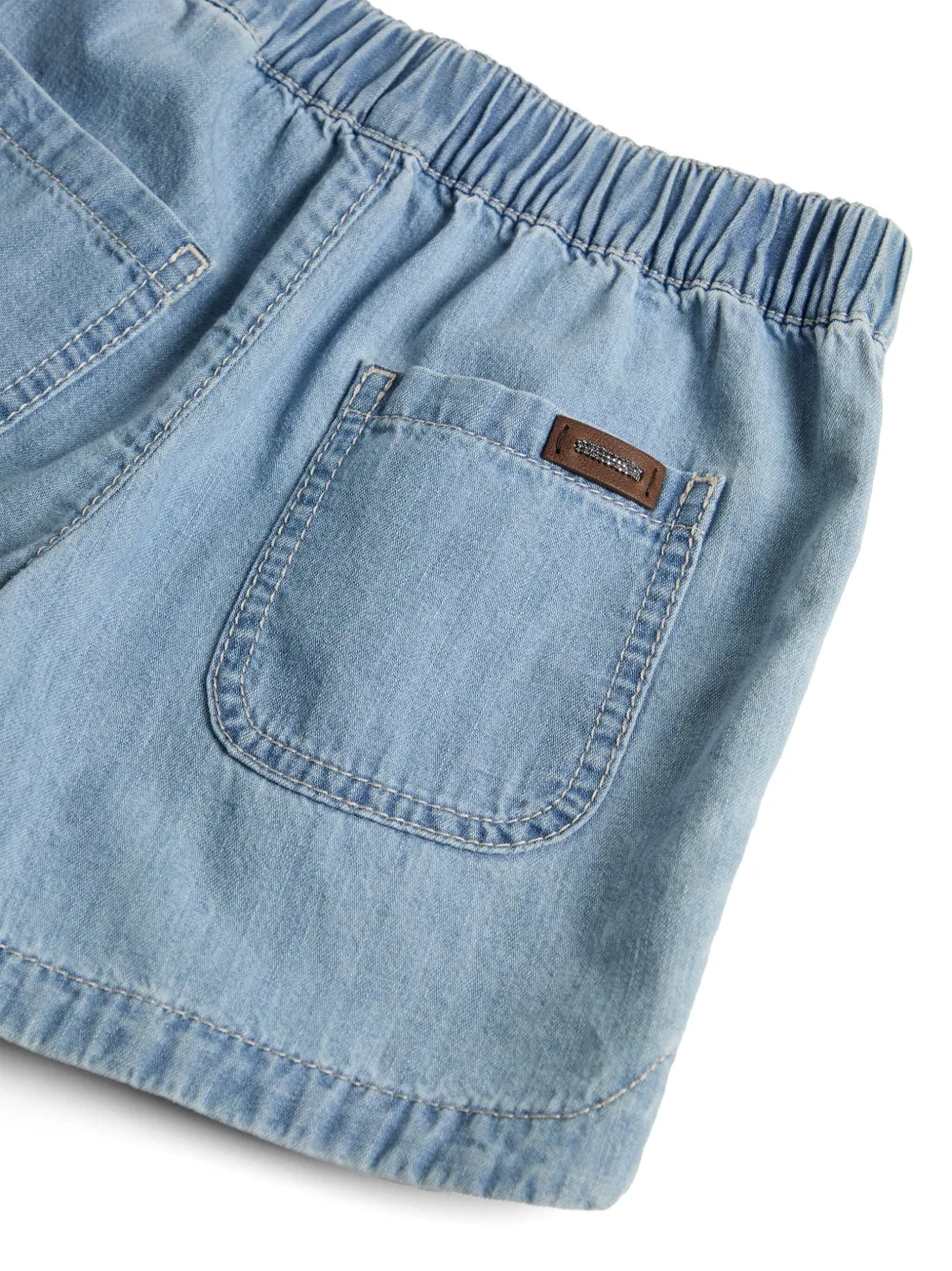 Brunello Cucinelli Kids Trainingsshorts van spijkerstof Blauw