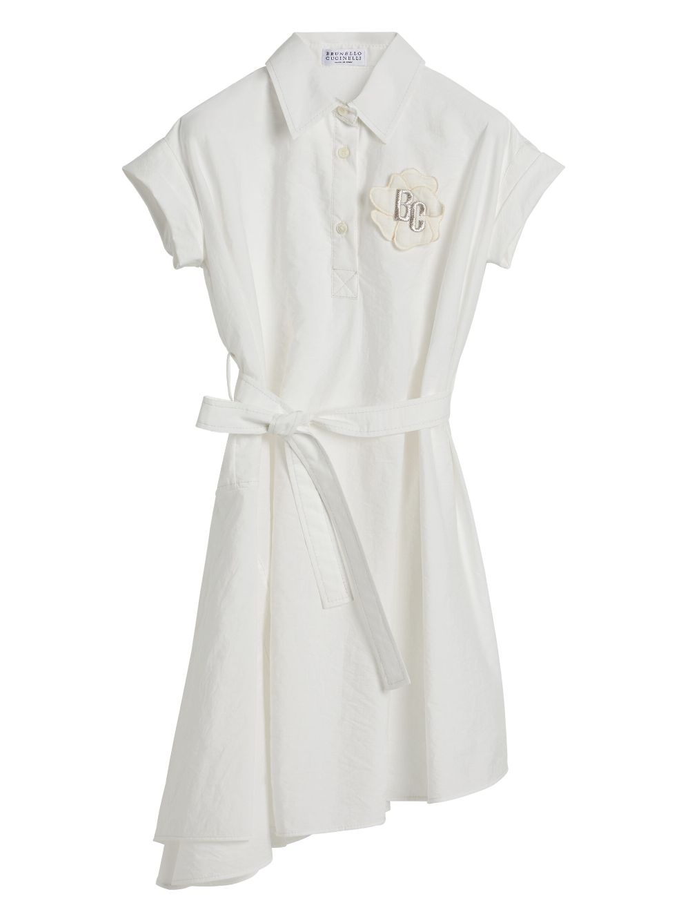 Brunello Cucinelli Kids poplin chemisier dress - White