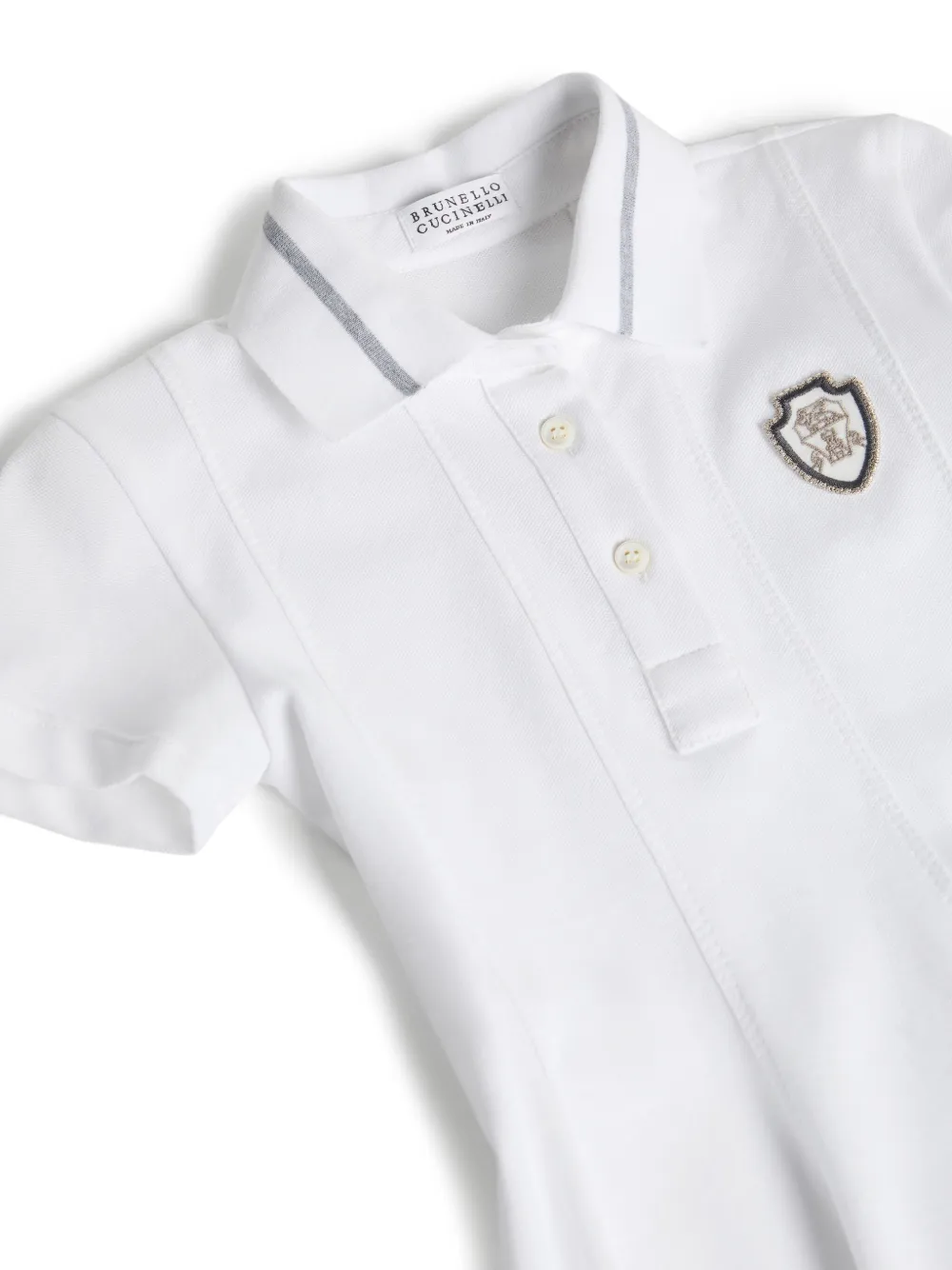 Brunello Cucinelli Kids Piqué polojurk Wit