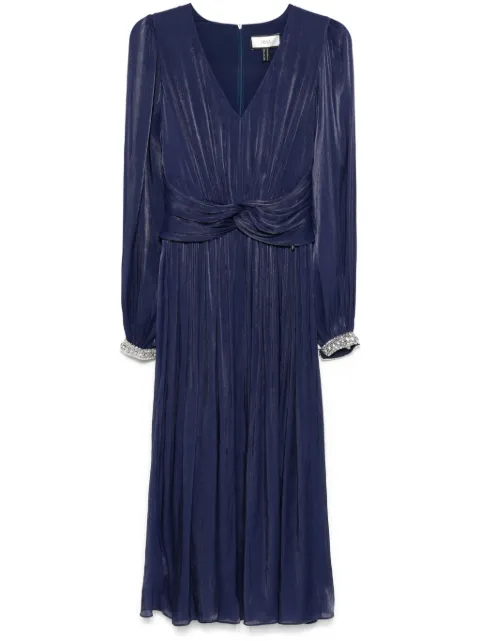NISSA vestido midi plisado de gasa