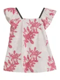 Brunello Cucinelli Kids floral-print poplin top - Pink