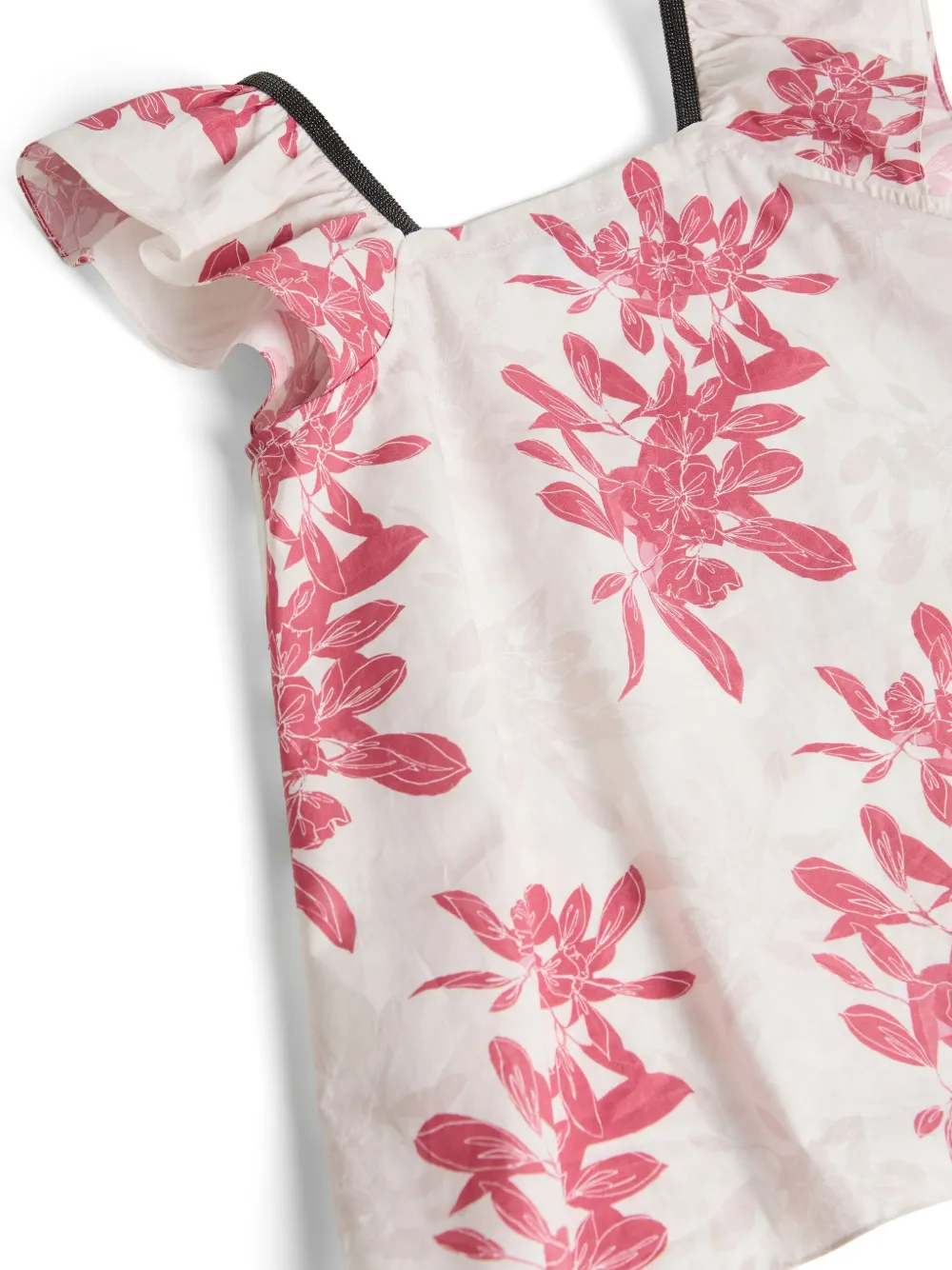 Brunello Cucinelli Kids Popeline top met bloemenprint Roze