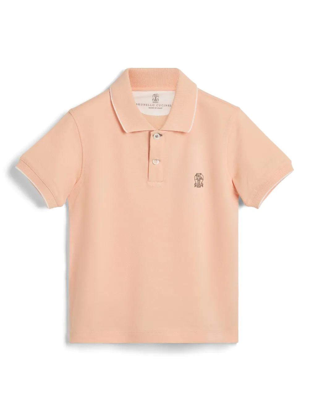 Brunello Cucinelli Kids Poloshirt met geborduurd logo Oranje