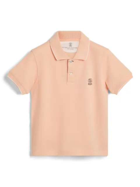 Brunello Cucinelli Kids logo-embroidered polo shirt