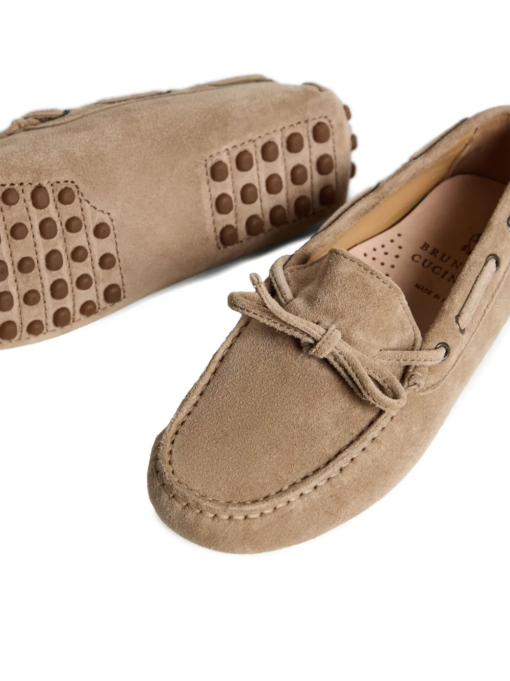 Brunello Cucinelli Kids Suède loafers Bruin