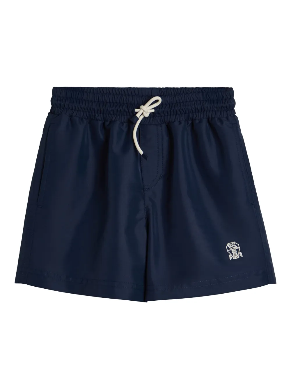 Brunello Cucinelli Kids ロゴ トランクス水着 - ブルー Brunello Cucinelli Kids ロゴ トランクス水着 - ブルー