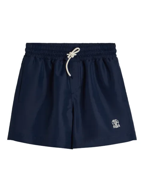 Brunello Cucinelli Kids short de bain à logo brodé