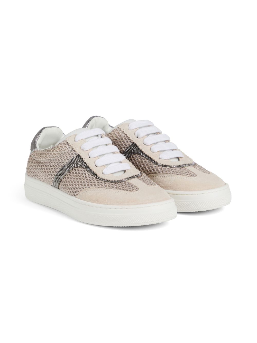 Brunello Cucinelli Kids Sneakers met vlakken Beige