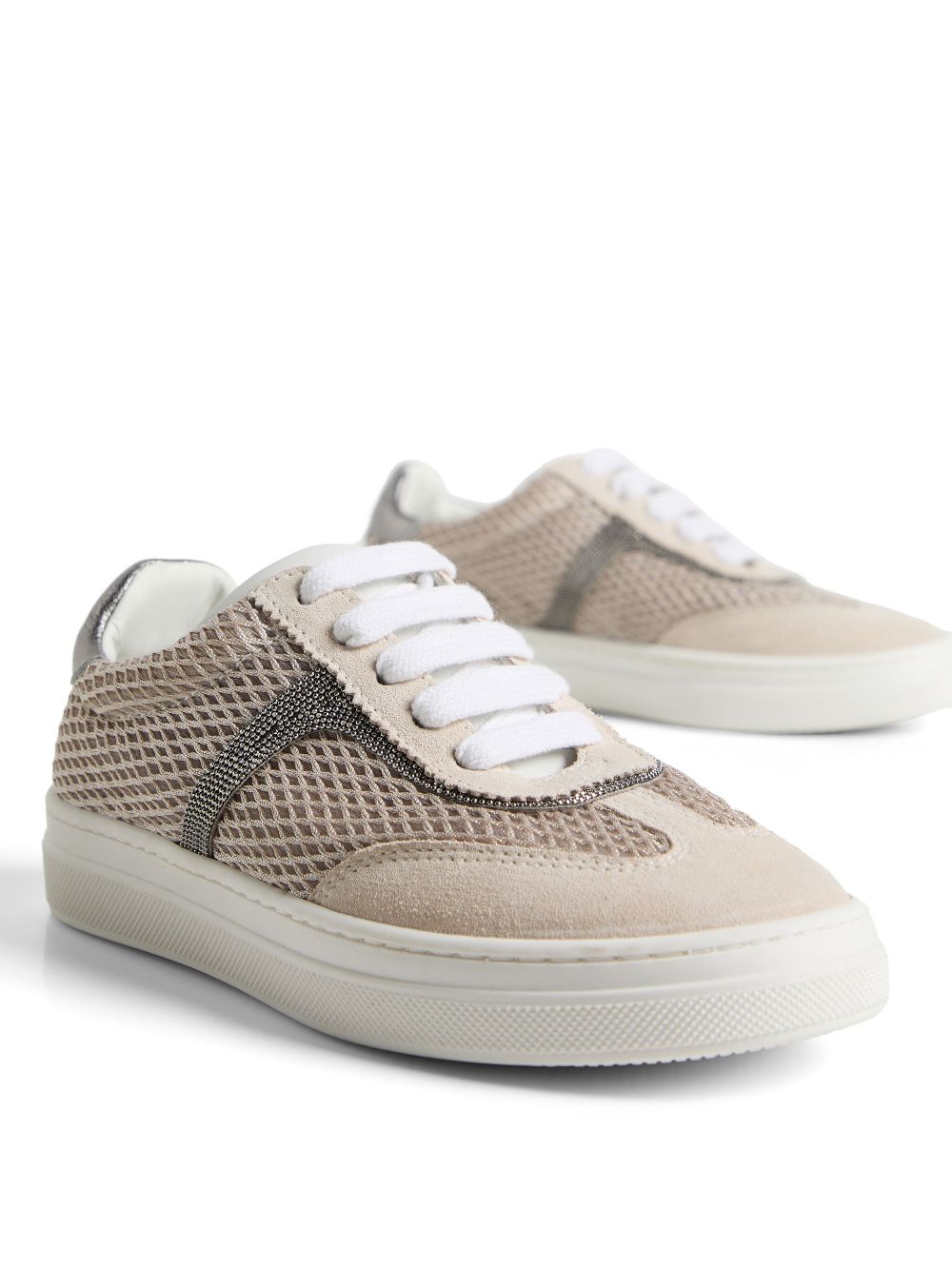 Brunello Cucinelli Kids Sneakers met vlakken Beige